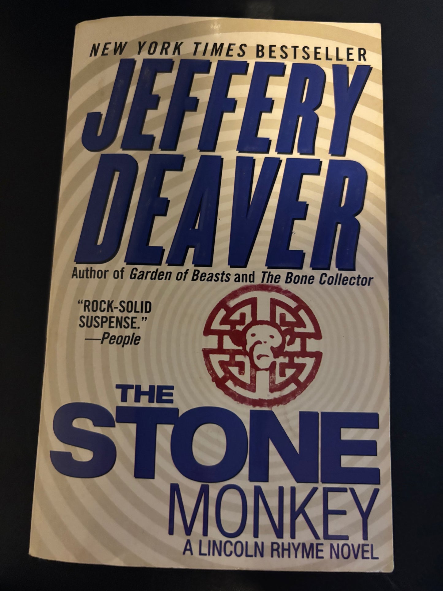 The Stone Monkey (A Lincoln Rhyme Novel) by Jefferey Deaver rescued (mass market)