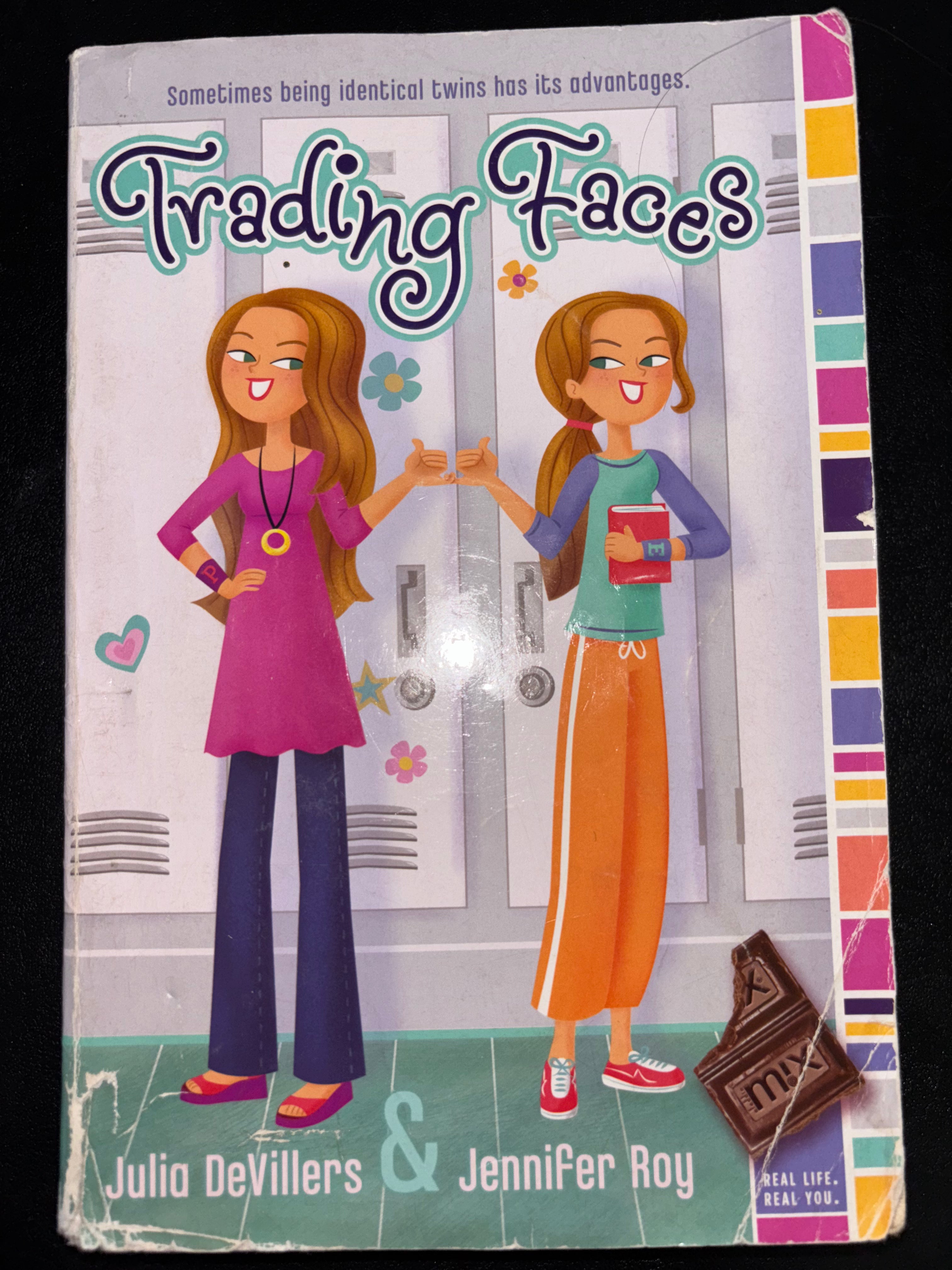 Trading Faces (Book 1 of the Trading Faces series) by Julia Devillers & Jennifer Roy paperback (rescued)