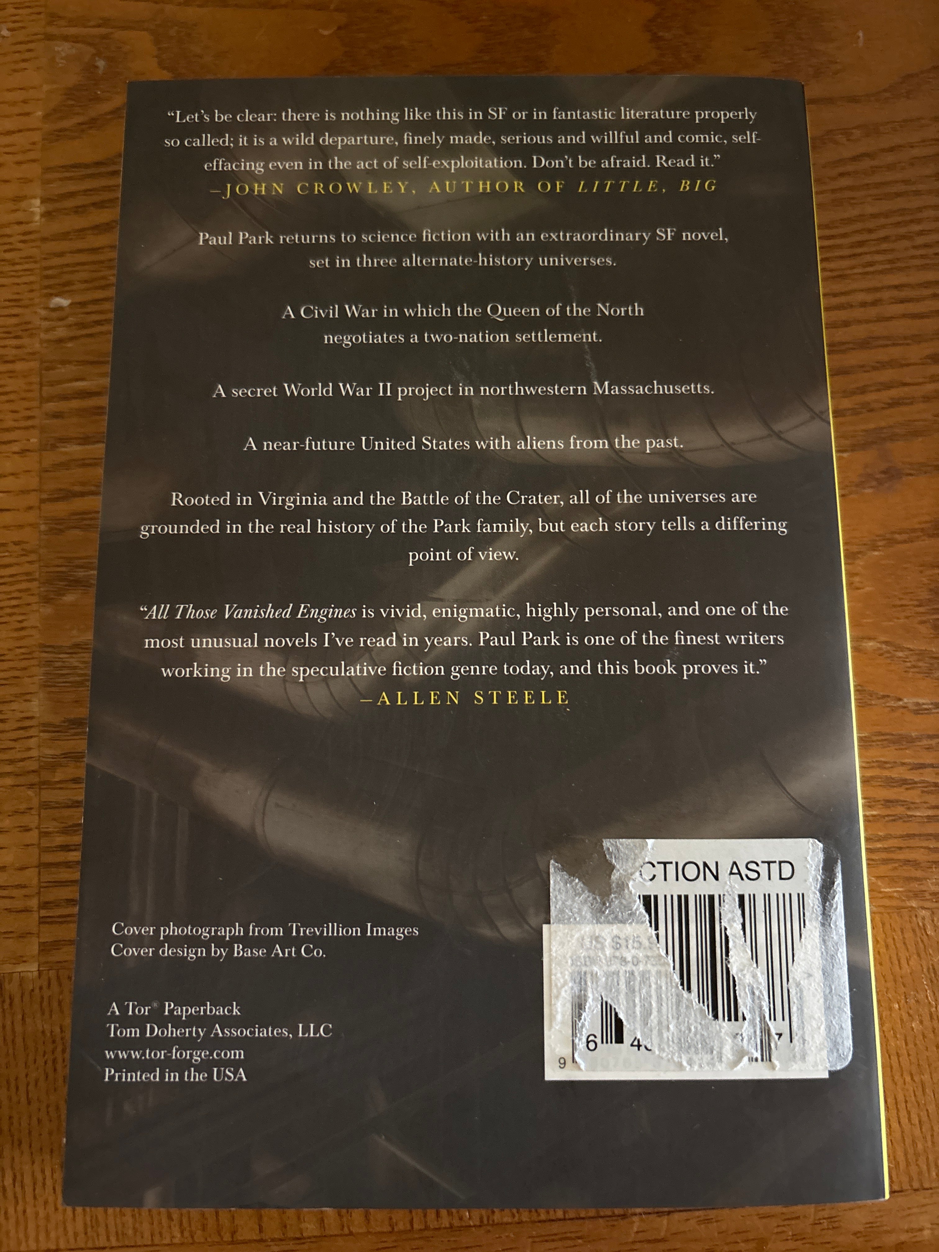 All Those Vanished Engines by Paul Park paperback (rescued)