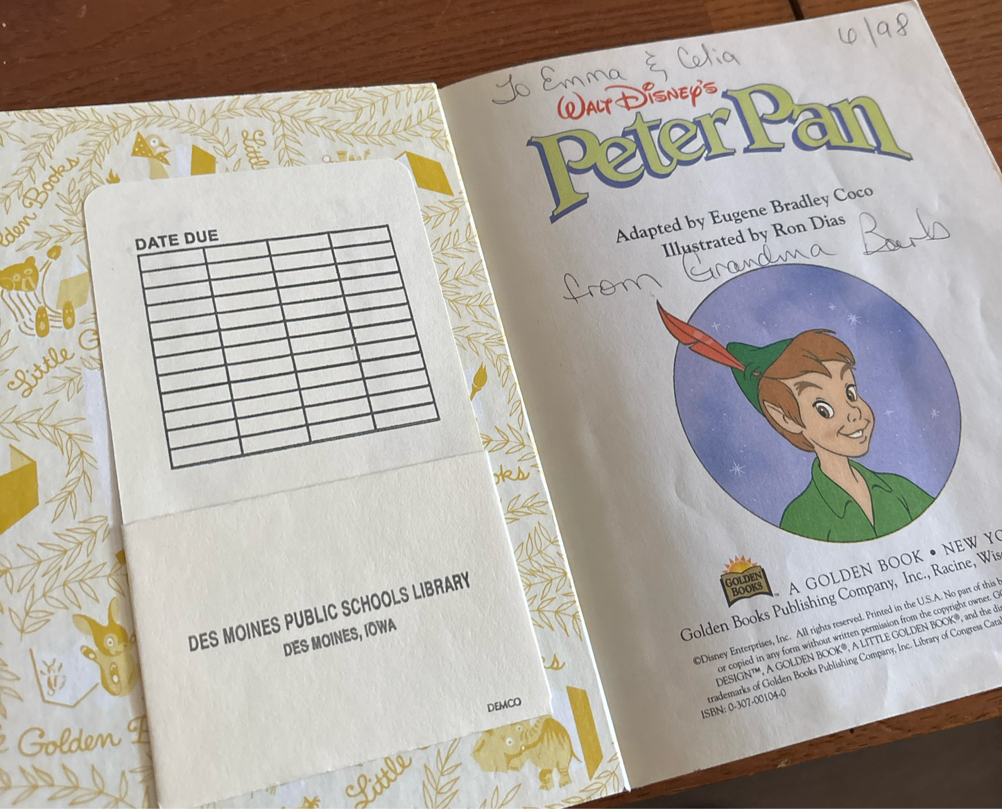 Peter Pan Walt Disney’s Little Golden Book rescued