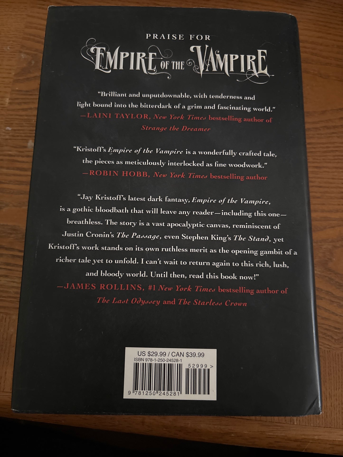 Empire of the Vampire by Jay Kristoff FIRST EDITION rescued/hardcover