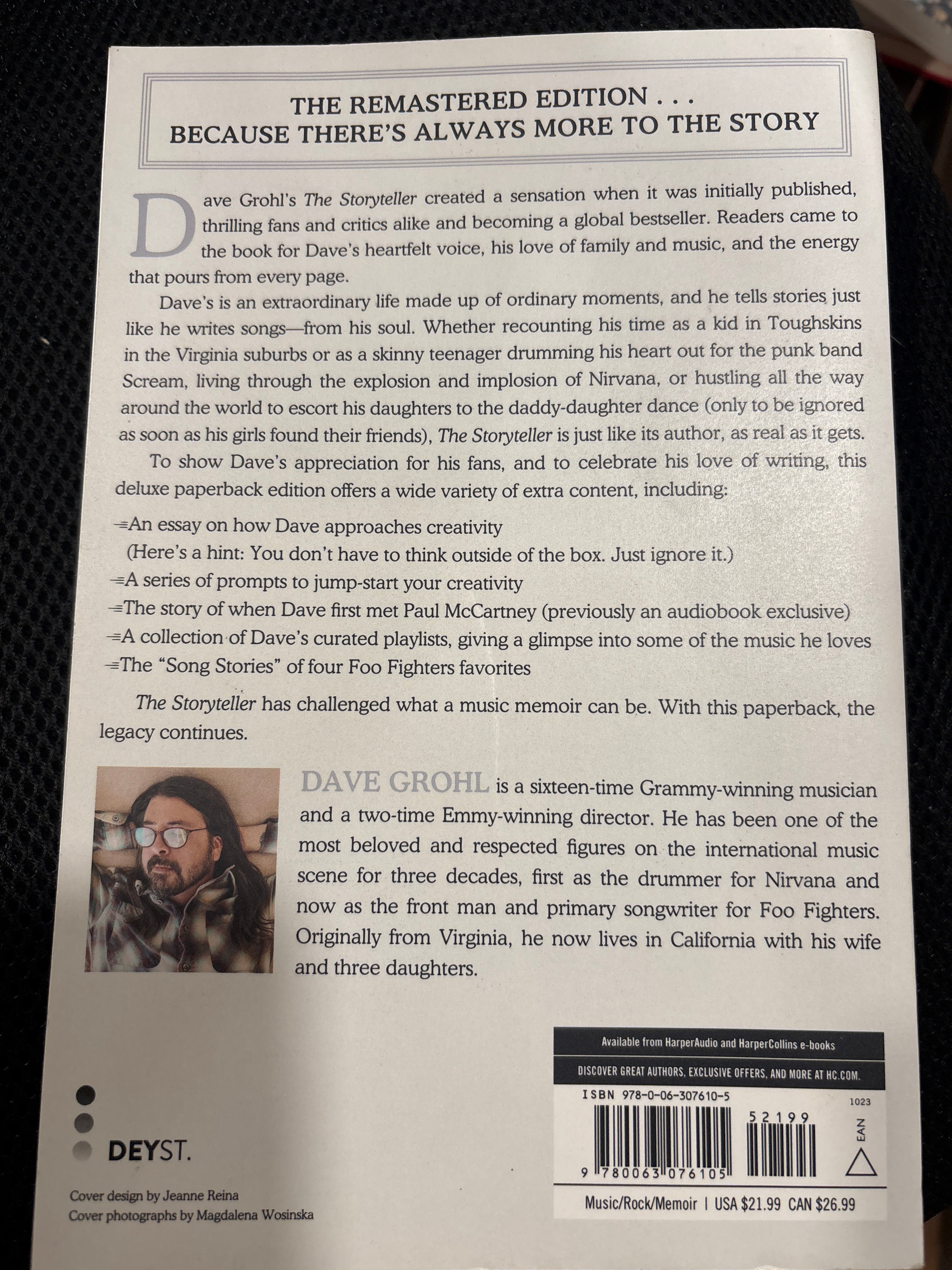 The Storyteller Tales of Life and Music by Dave Grohl paperback (like new)