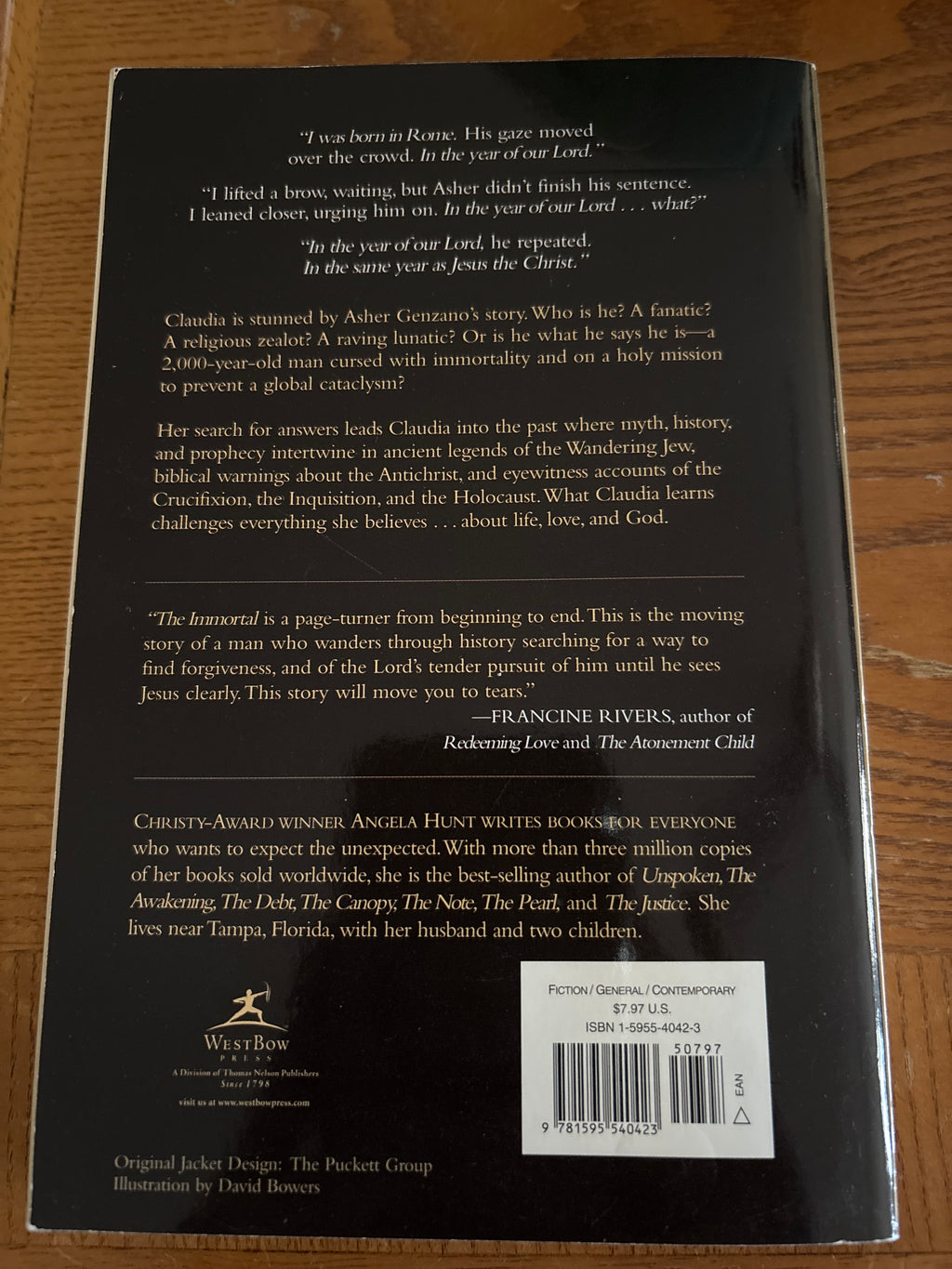 The Immortal by Angela Hunt paperback (rescued)