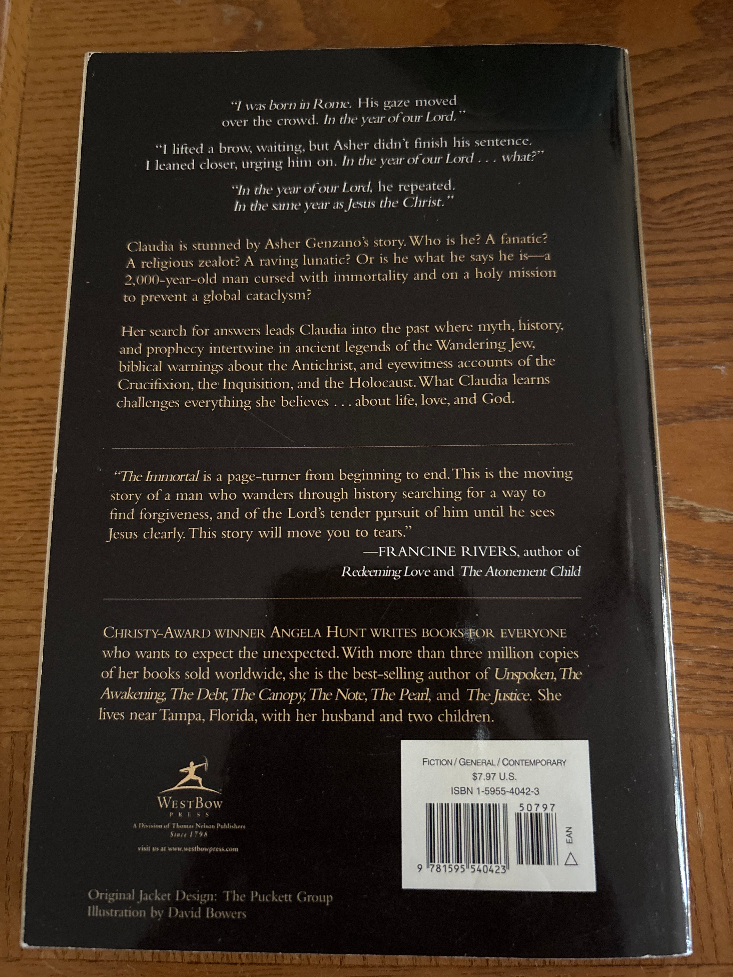 The Immortal by Angela Hunt paperback (rescued)