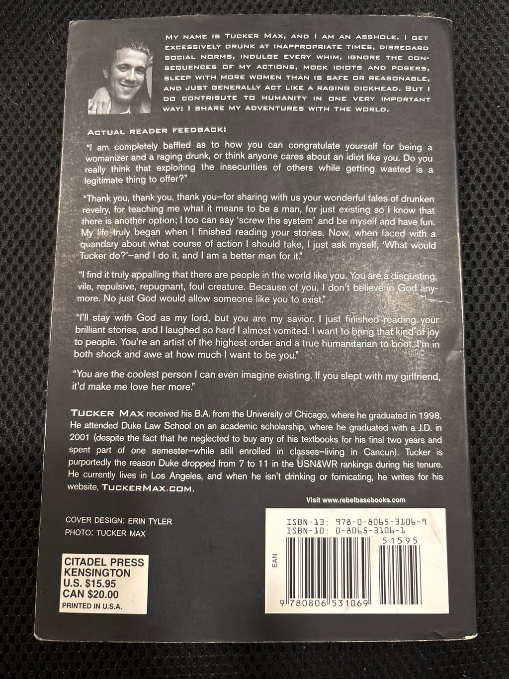 I Hope They Serve Beer in Hell by Tucker Max paperback (rescued)