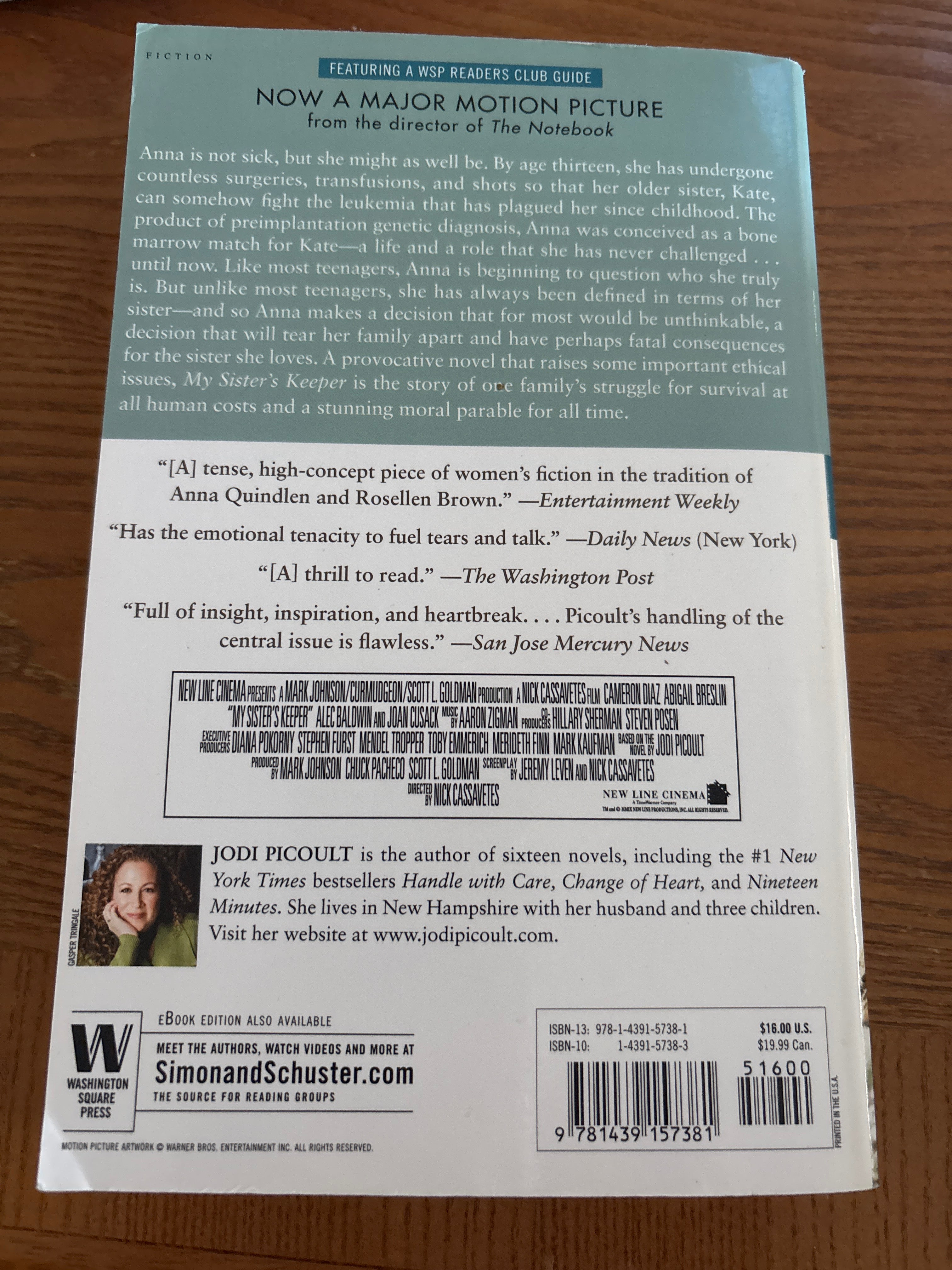 My Sister’s Keeper by Jodi Picoult paperback (movie cover tie in) (rescued)