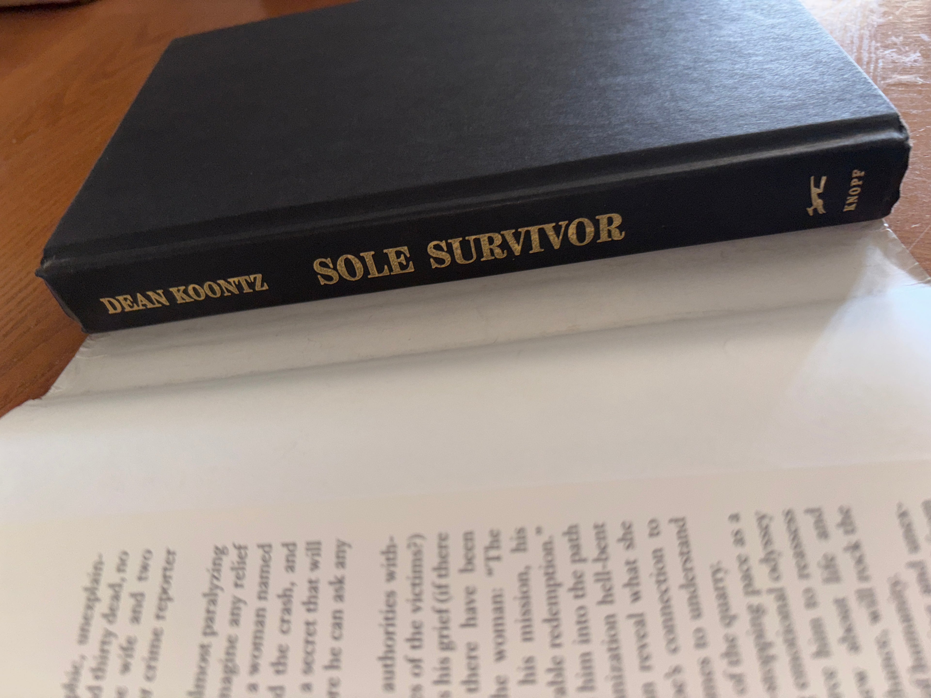 Sole Survivor by Dean Koontz hardcover (rescued)