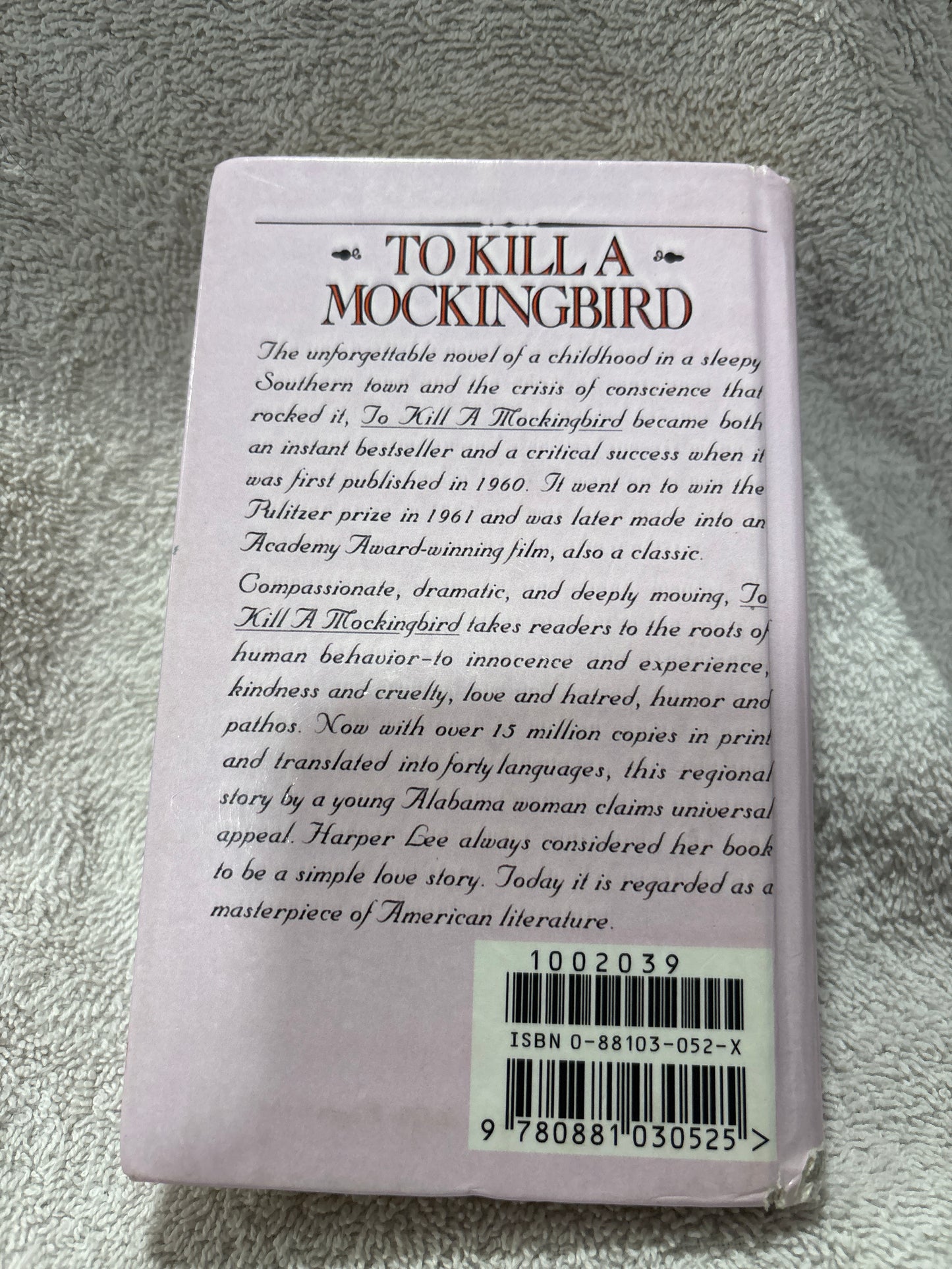 To Kill a Mockingbird by Harper Lee rescued/hardcover (small) BANNED BOOKS