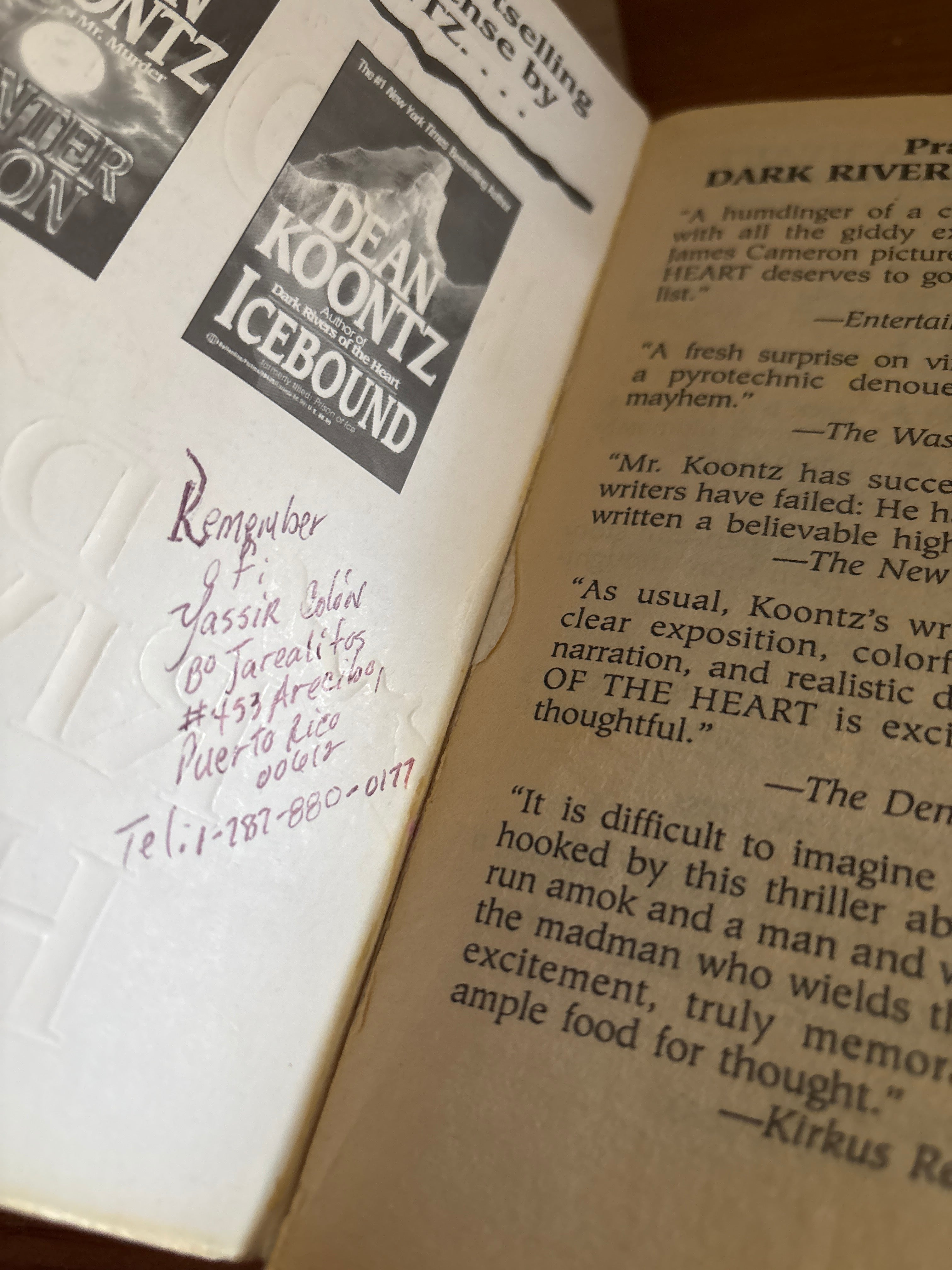 Dark Rivers of the Heart by Dean Koontz (mass market) (rescued)