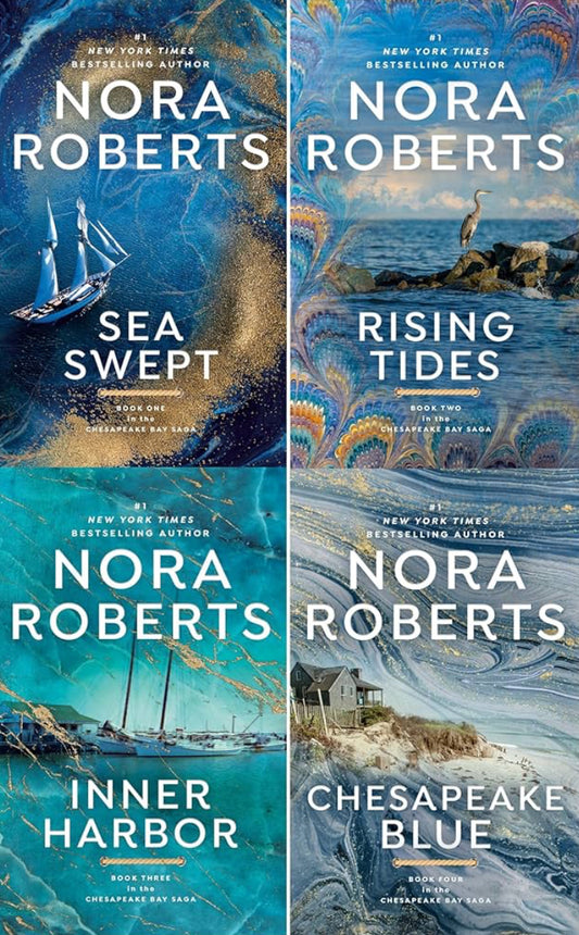 Chesapeake Bay Series 4 Books Collection Set (Sea Swept, Rising Tides, Inner Harbour, Chesapeake Blue) by Nora Roberts new/paperback