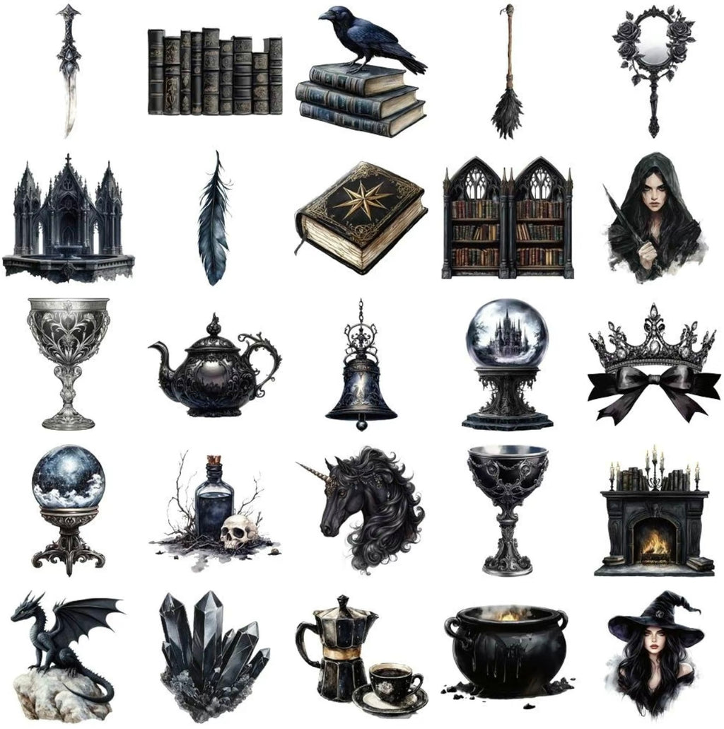 Stickers - Witches, Magic, Gothic Assorted 1-3”