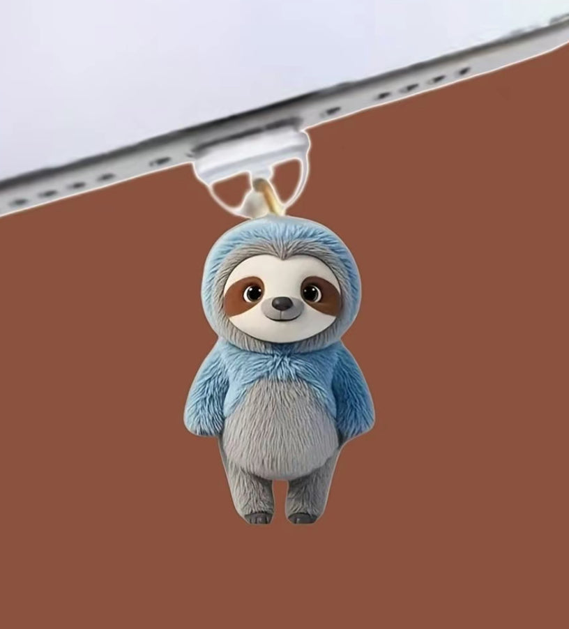 Charms for Kindle (type c) Sloth and Kitten with Coffee and Dog waving