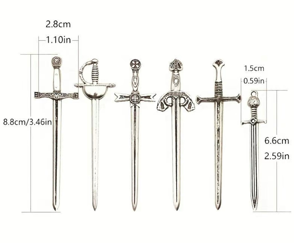 Antique Metal Sword Bookmarks
