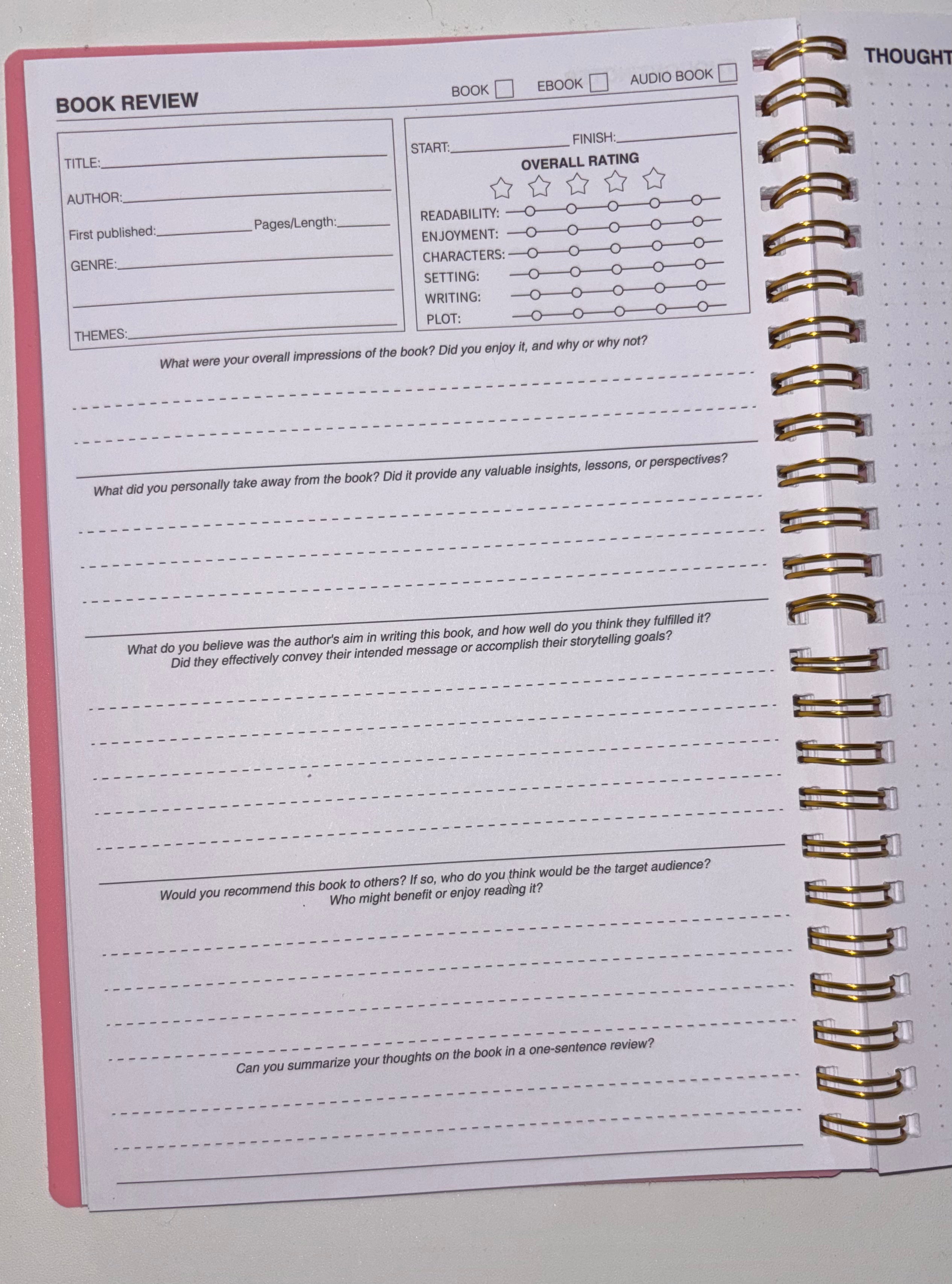 The Reading Journal black and silver