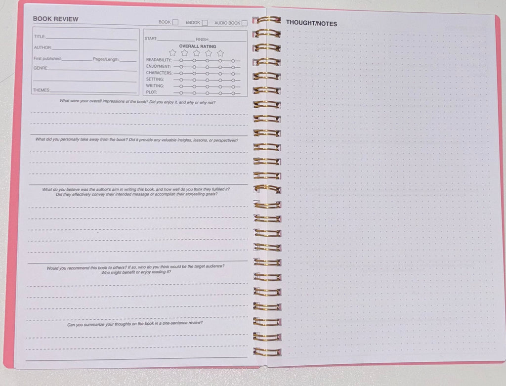 The Reading Journal pink and gold