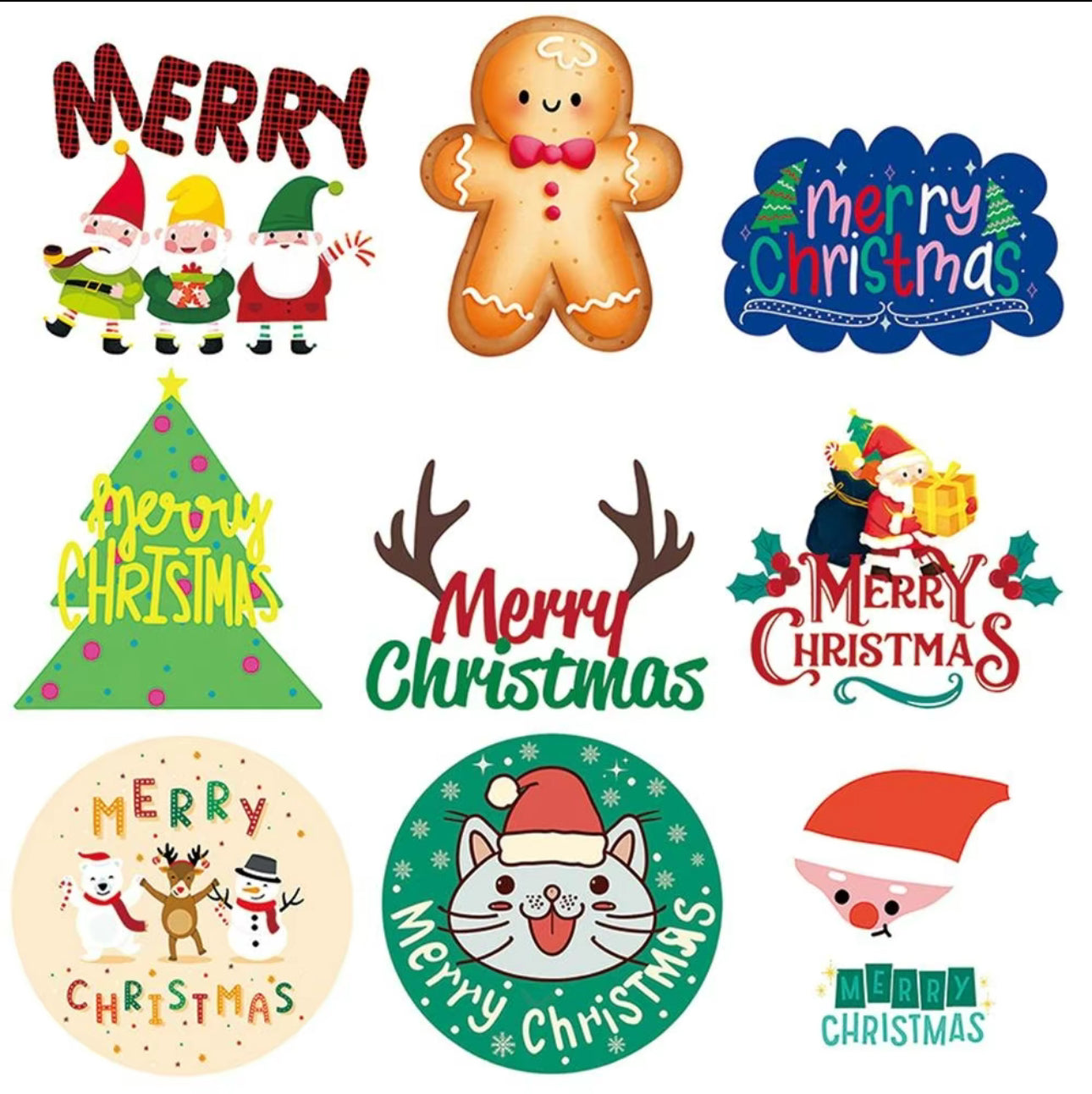 Stickers - Christmas Assorted 1-3” some holographic