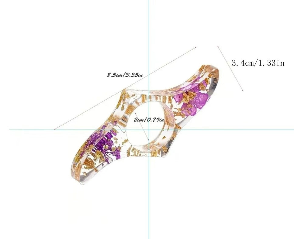 Thumb book page holder resin flower