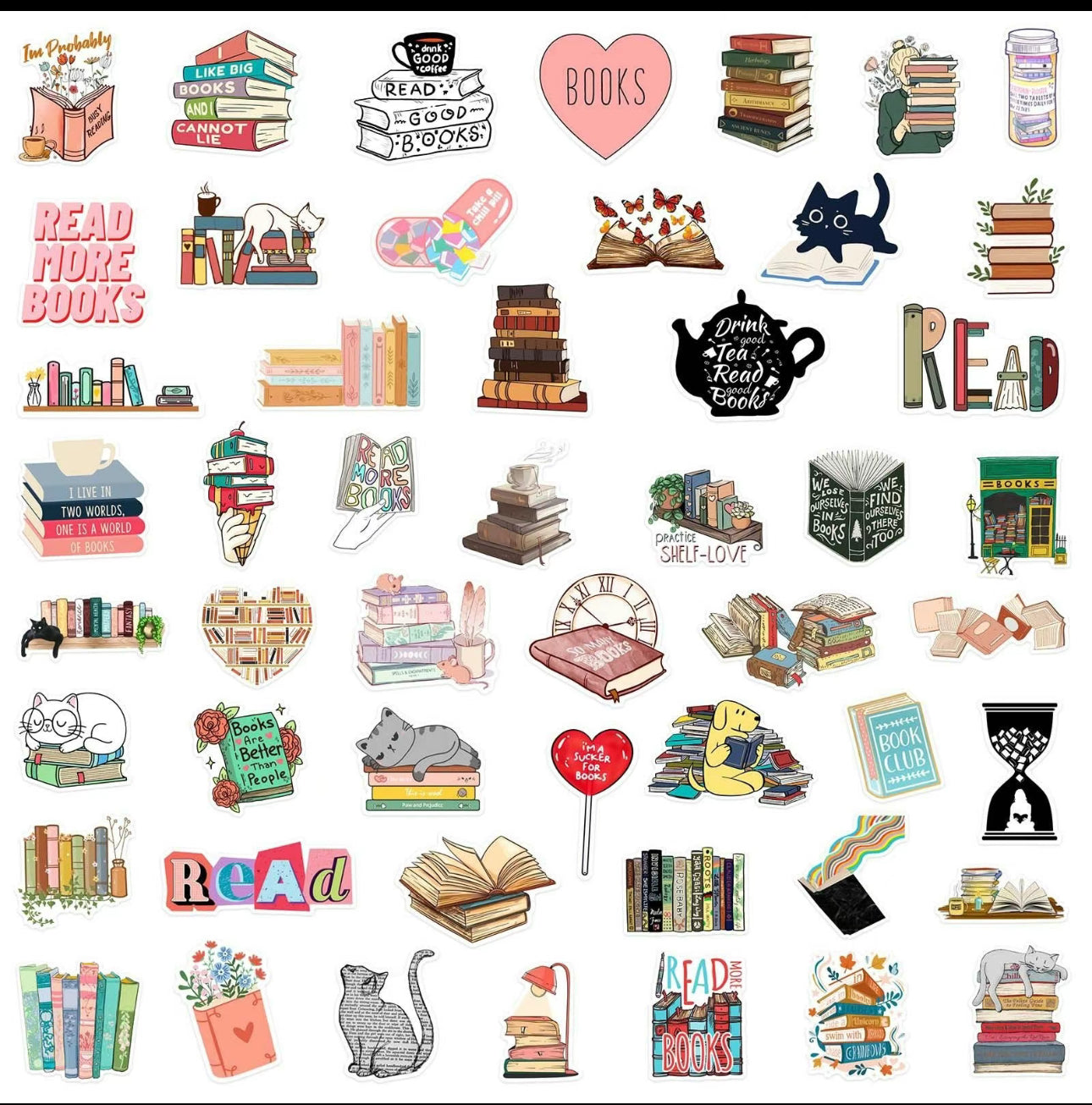 Stickers- Misc. Book Assorted 1-3”