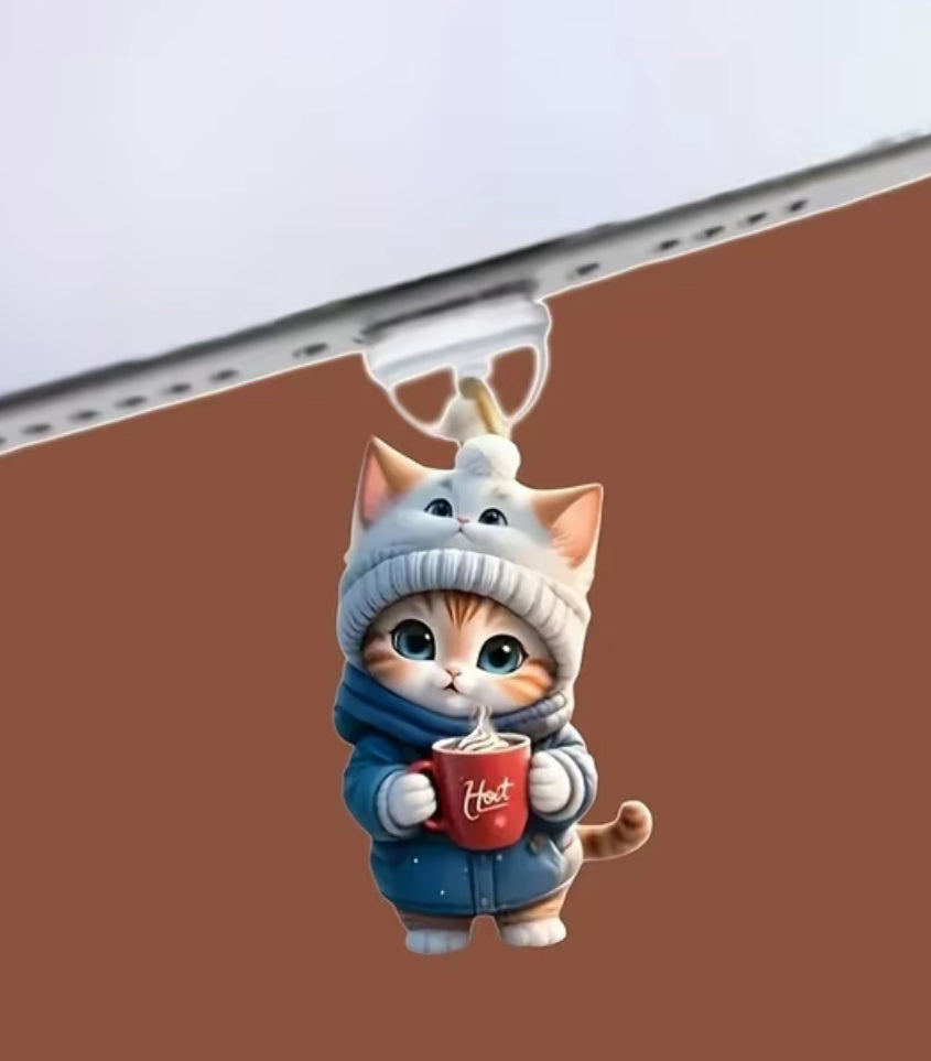 Charms for Kindle (type c) Sloth and Kitten with Coffee and Dog waving