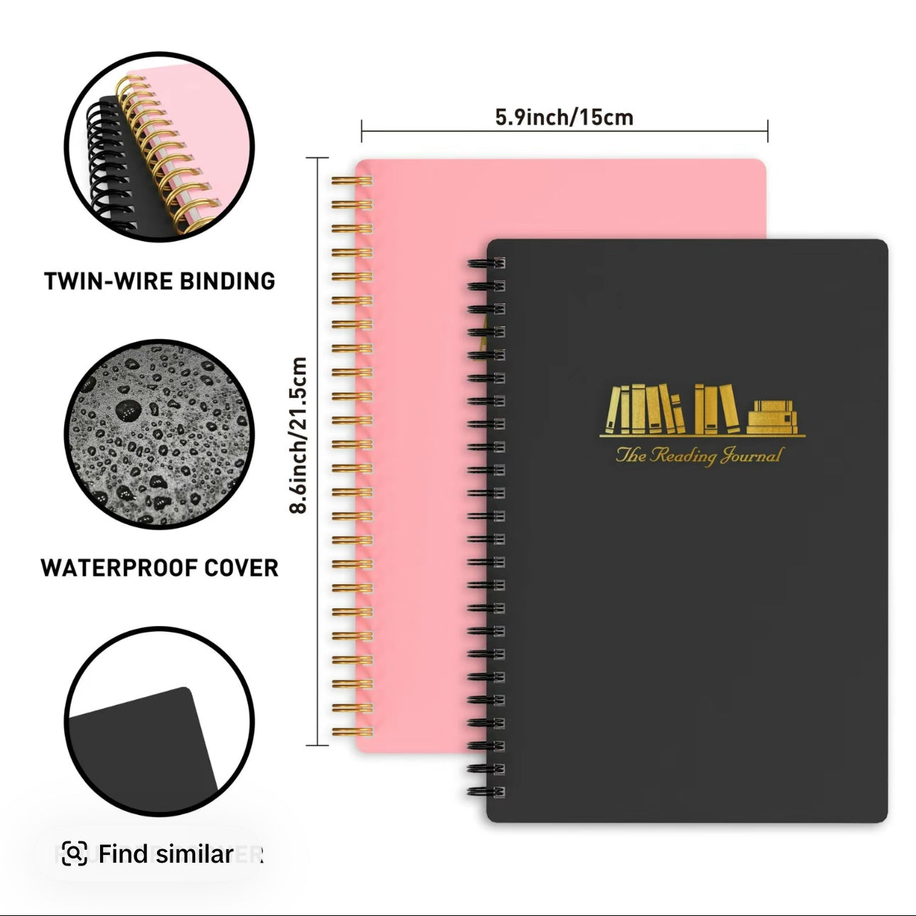 The Reading Journal black and silver