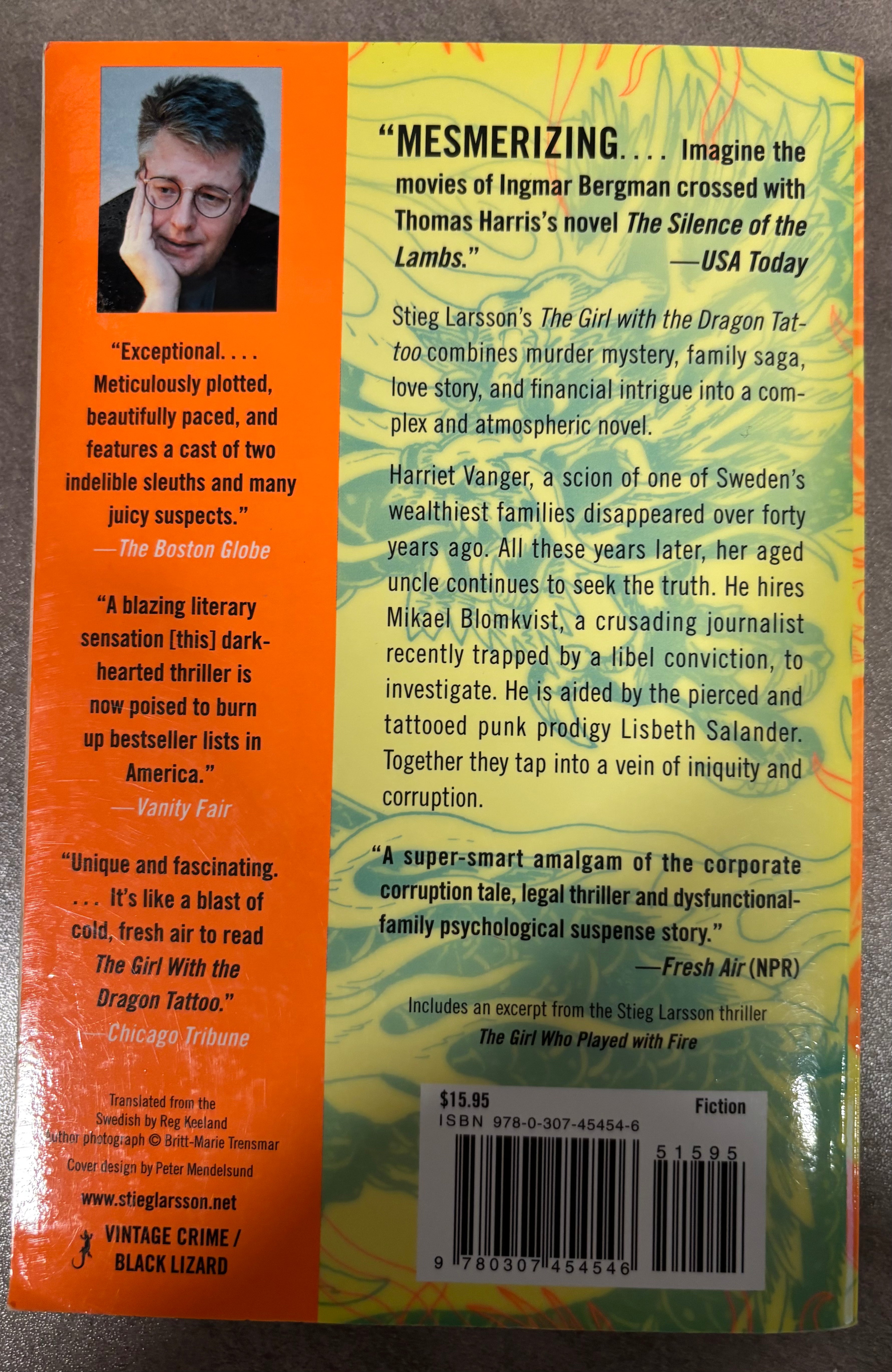 The Girl With The Dragon Tattoo by Stieg Larsson paperback (rescued)