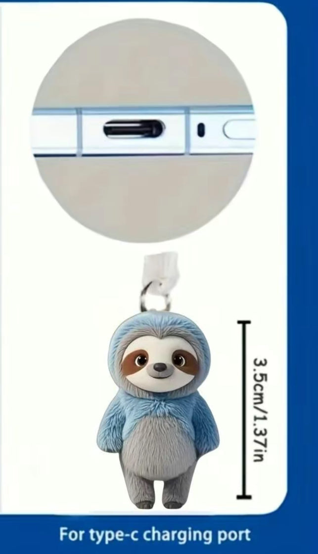 Charms for Kindle (type c) Sloth and Kitten with Coffee and Dog waving