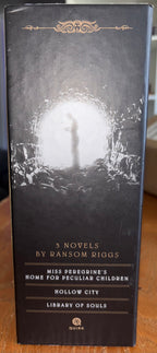 3 book box set, Miss Peregrine's Home for Peculiar Children, Hollow Ciity, and Library of Souls by Ransom Riggs (the first 3 books of Miss Peregrine‘s Peculiar Children series) plus additional pictures hardcover YA (like new)
