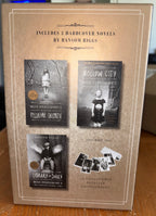 3 book box set, Miss Peregrine's Home for Peculiar Children, Hollow Ciity, and Library of Souls by Ransom Riggs (the first 3 books of Miss Peregrine‘s Peculiar Children series) plus additional pictures hardcover YA (like new)
