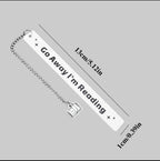 Metal Bookmark ‘Go Away I’m Reading’ with book pendant