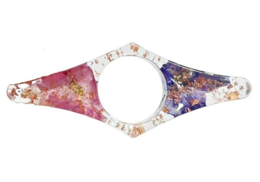 Thumb book page holder resin flower purple