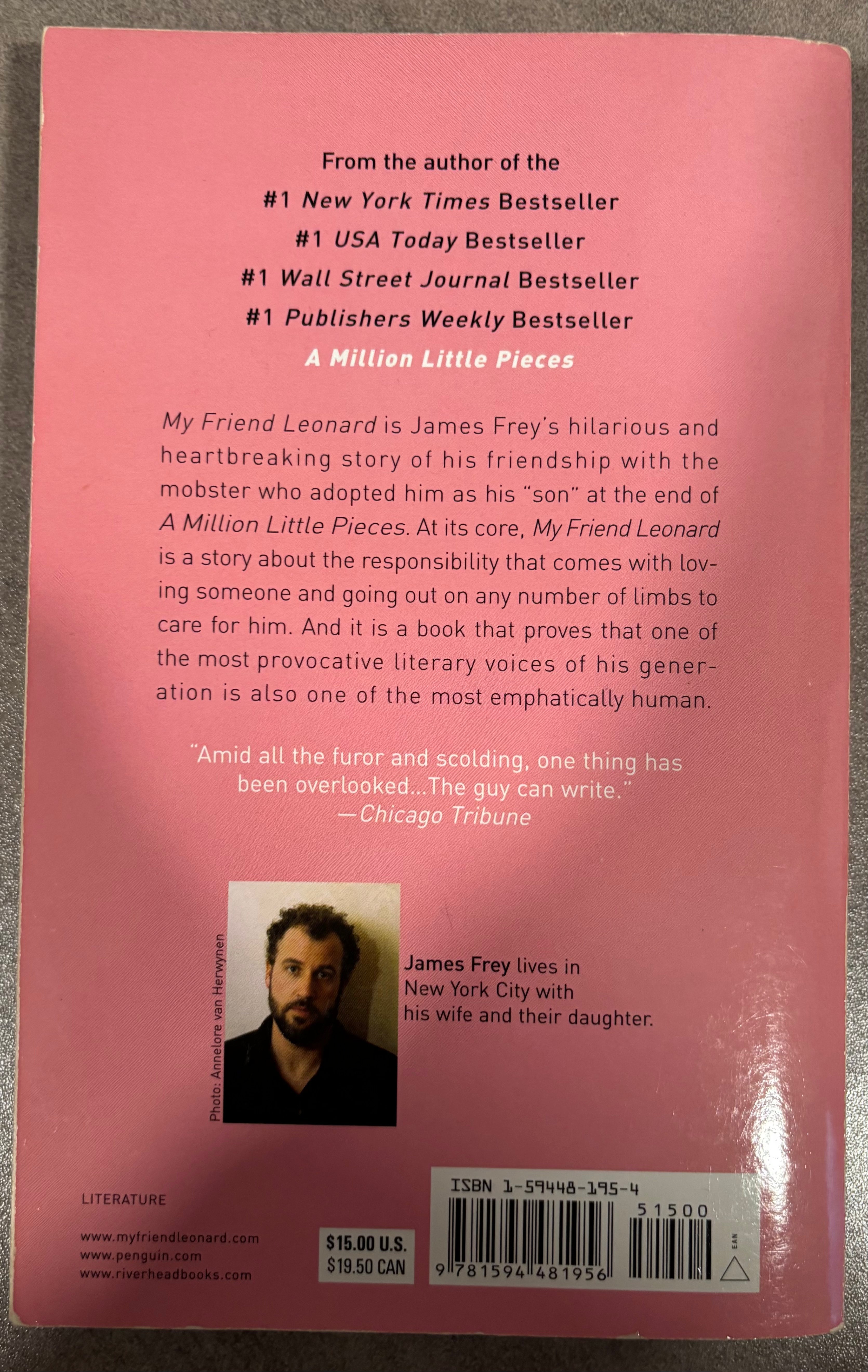 My Friend Leonard (standalone book, the sequel to Frey’s memoir "A Million Little Piece”) by James Frey paperback (rescued)