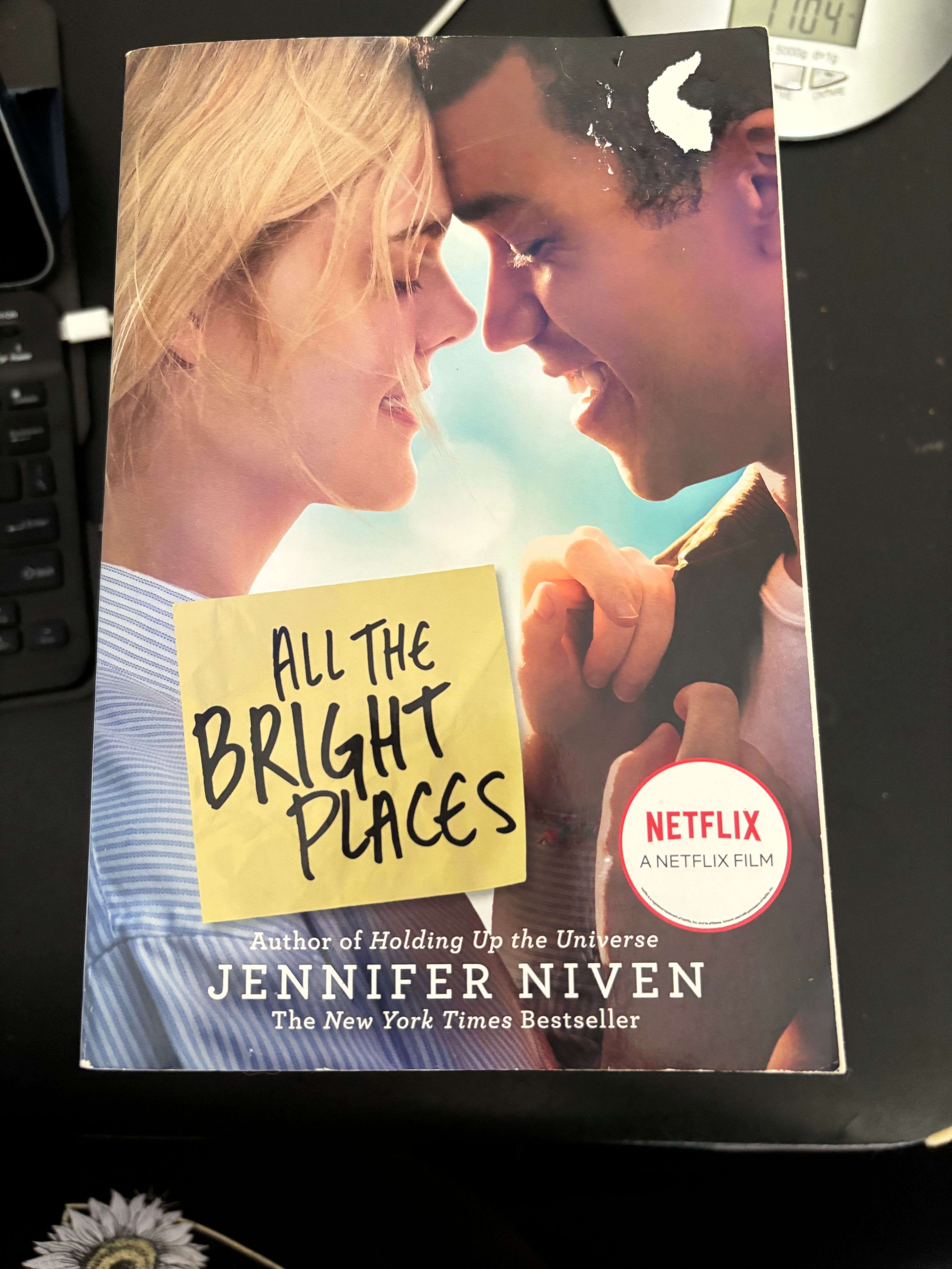 All The Bright Places by Jennifer Niven YA paperback (rescued) (movie cover tie-in)