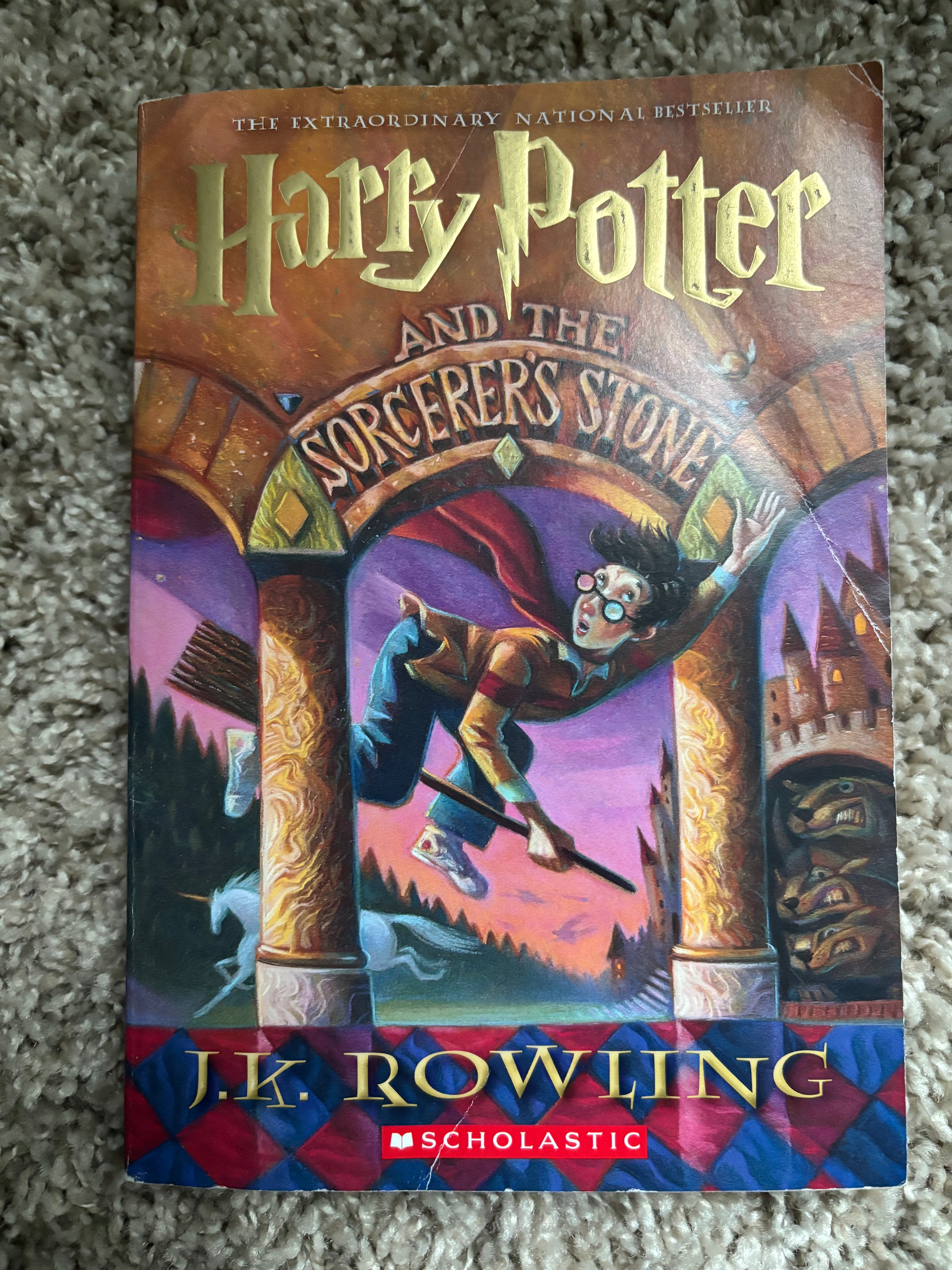 Harry Potter and the Sorcerer’s Stone (Book 1 of the Harry Potter series) by J.K. Rowling Tween/YA paperback (rescued) (2 different spine options)