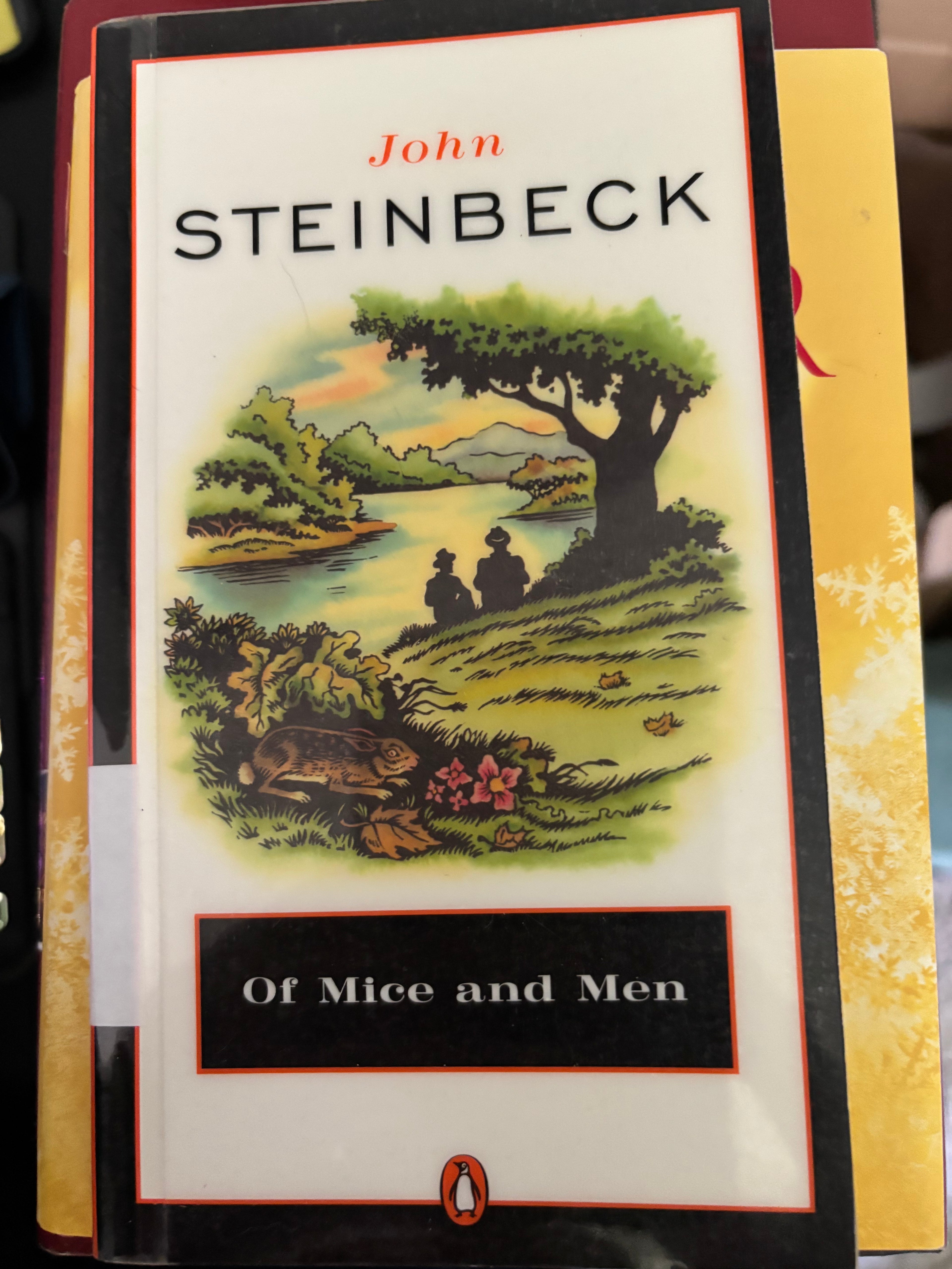 Of Mice and Men by John Steinbeck paperback (rescued) (old library copy)