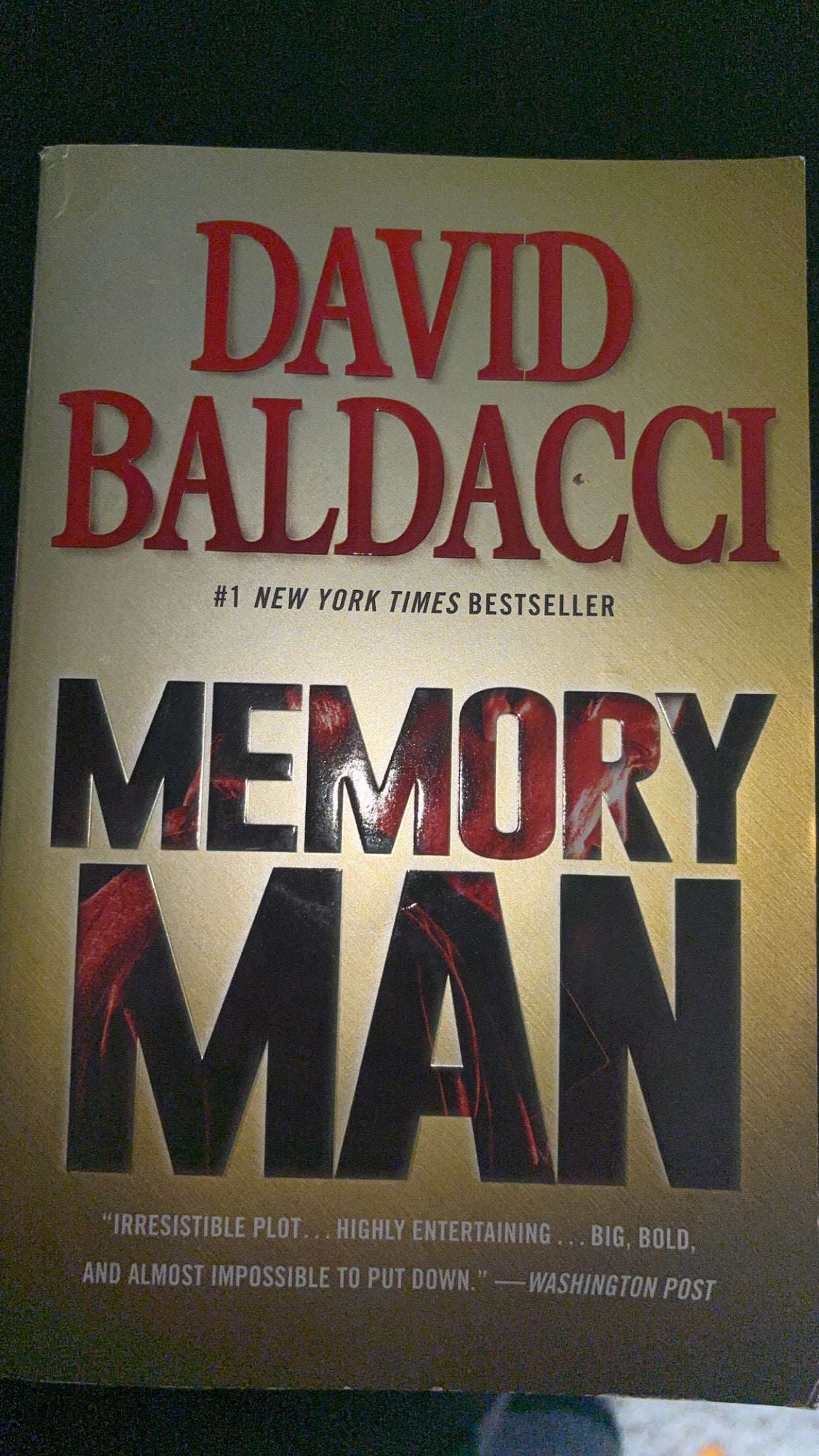 Memory Man Fix by David Baldacci paperback (rescued)
