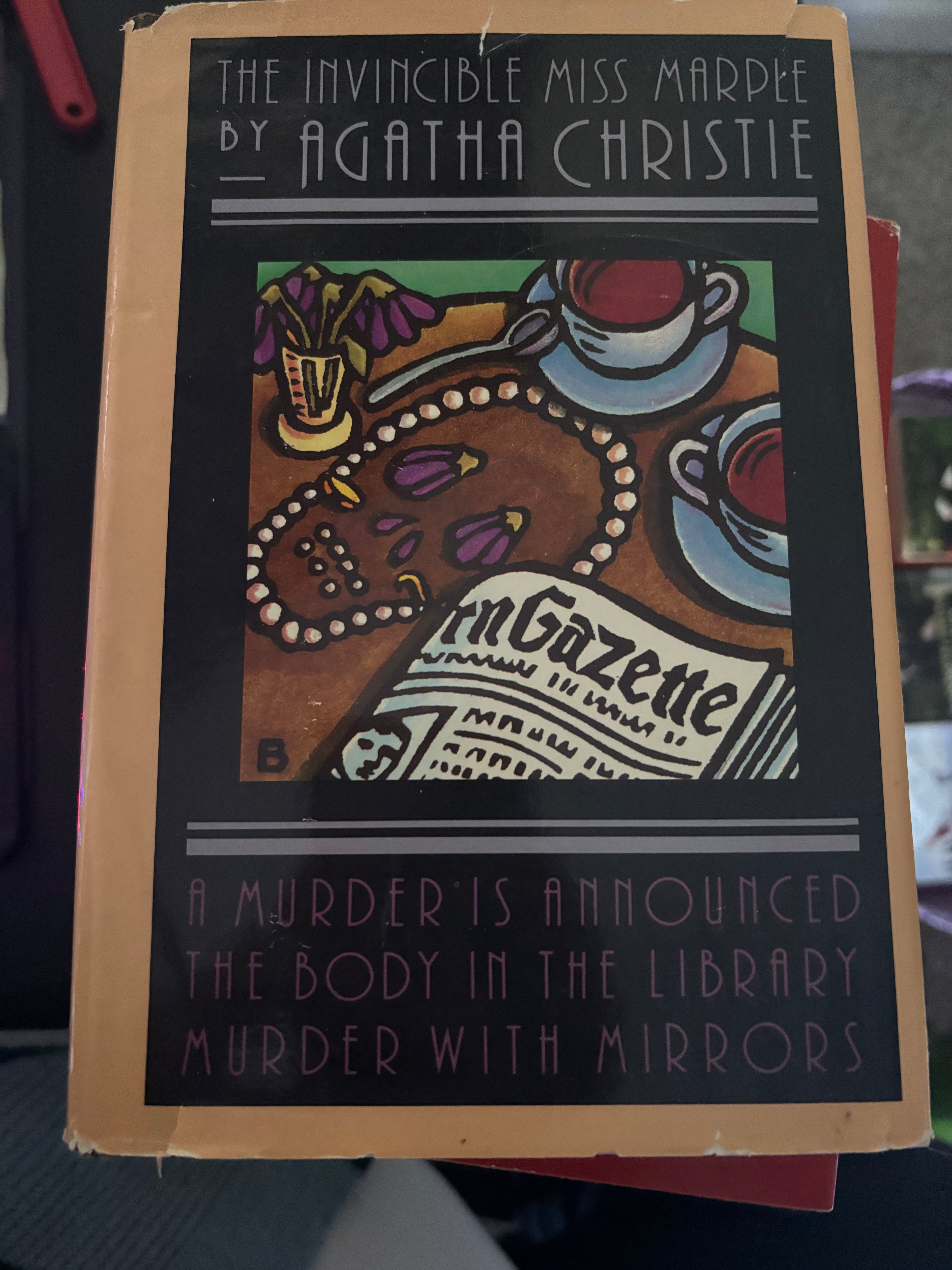 The Invincible Miss Marple: The Body in the Library / A Murder Is Announced / Murder with Mirrors by Agatha Christie hardcover (rescued) LARGE PRINT