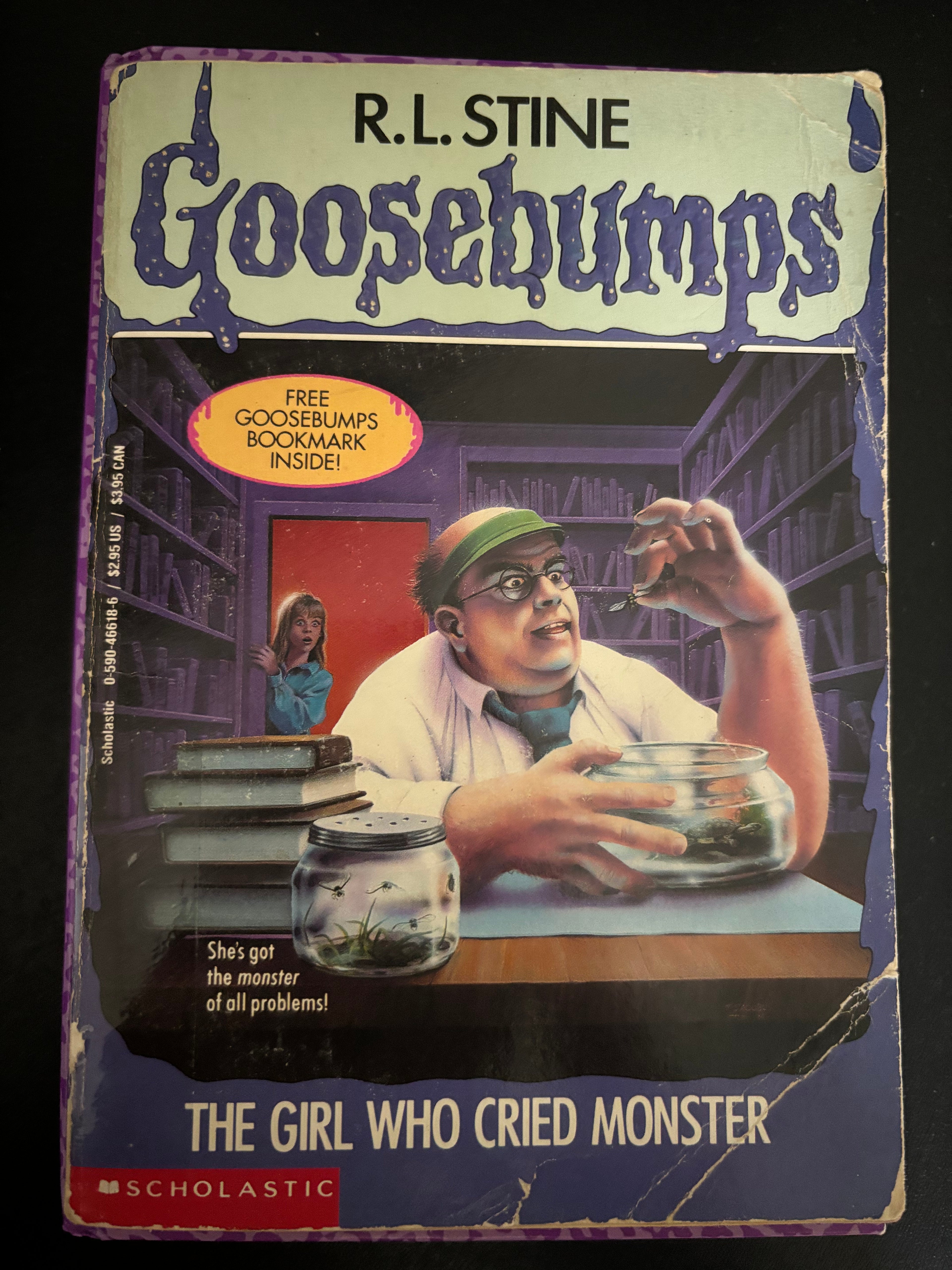 The Girl Who Cried Monster (Book 8 of the Goosebumps series) By R.L. Stine TWEEN paperback (rescued)