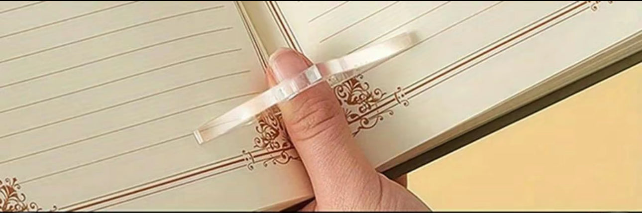 Thumb book page holder, clear acrylic, large thumb hole