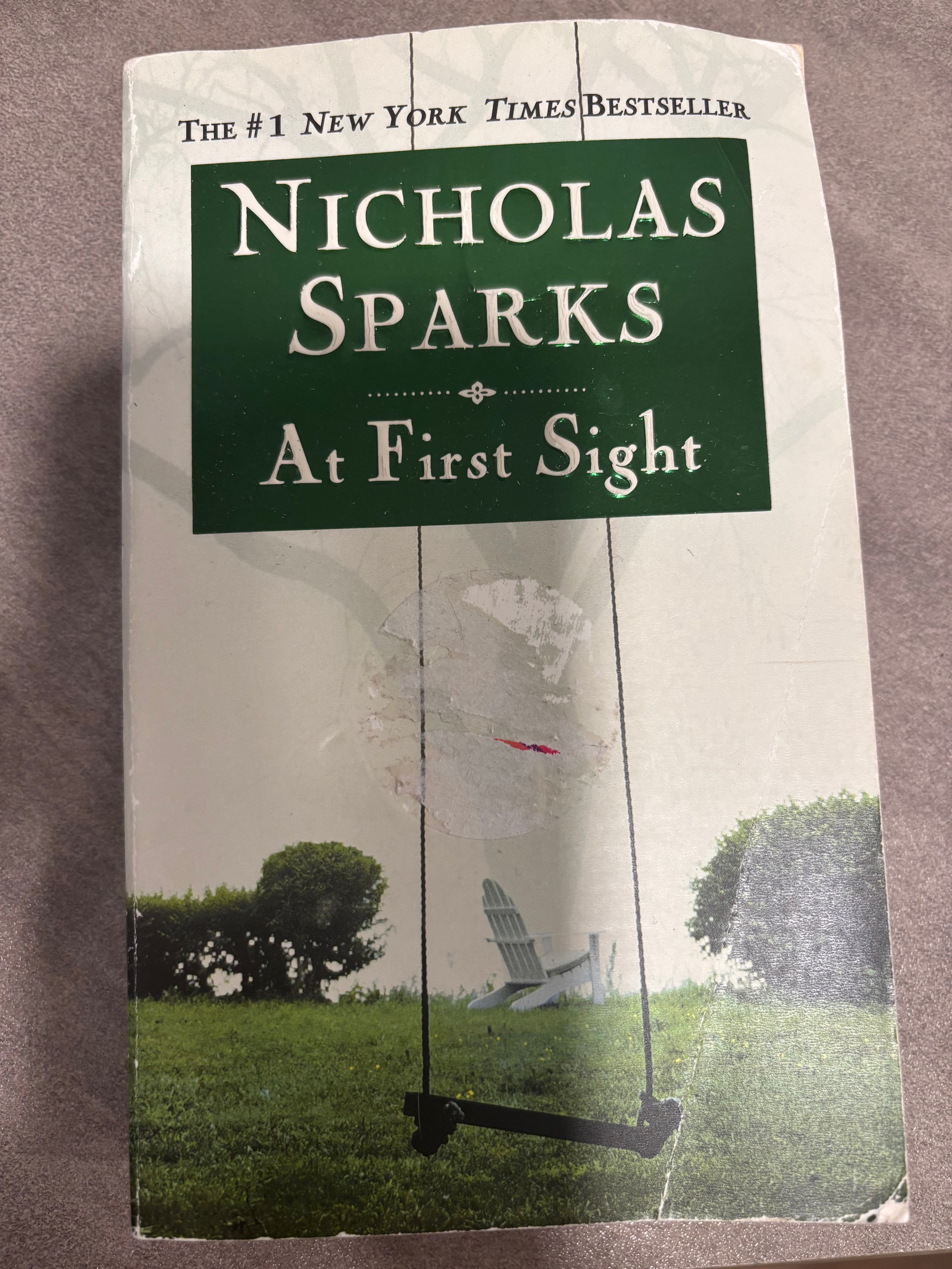 At First Sight (sequel to True Believer) by Nicholas Sparks paperback (mass market) (rescued) (2 covers available)
